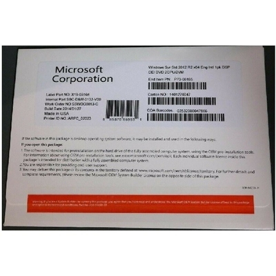 Caja estándar del OEM R2 del servidor 2012 de Microsoft Windows